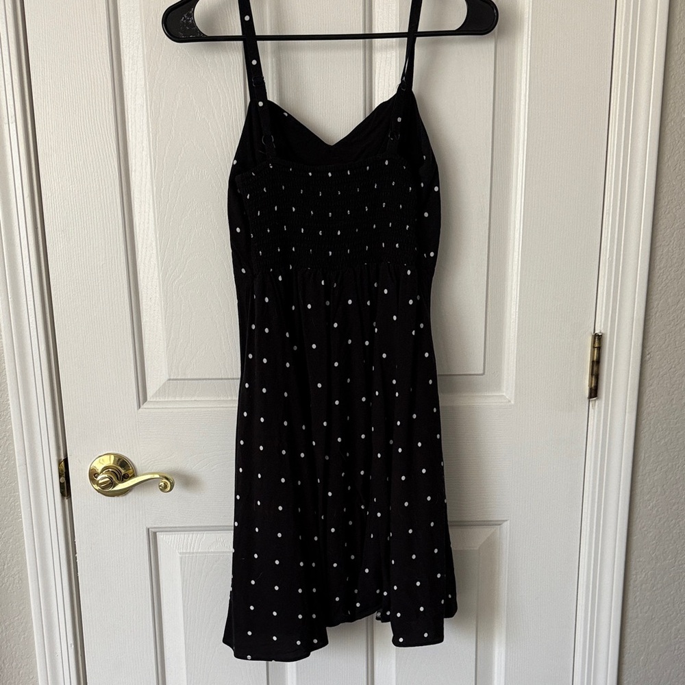 Elegant Black Polka Dot Dress (S) - Picture 4 of 7